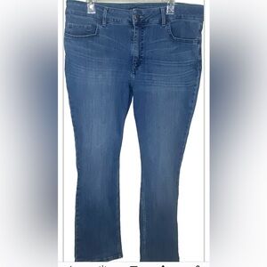 Riders by Lee Jeans Womens 18P Blue Mid Rise Straight Leg Cotton Blend Stretch